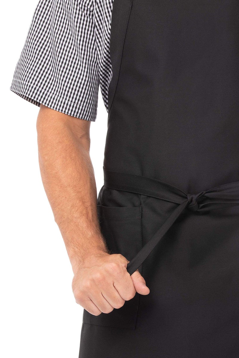 Chef Works Unisex Cross-Back Bib Apron, Black, One Size - Image 2